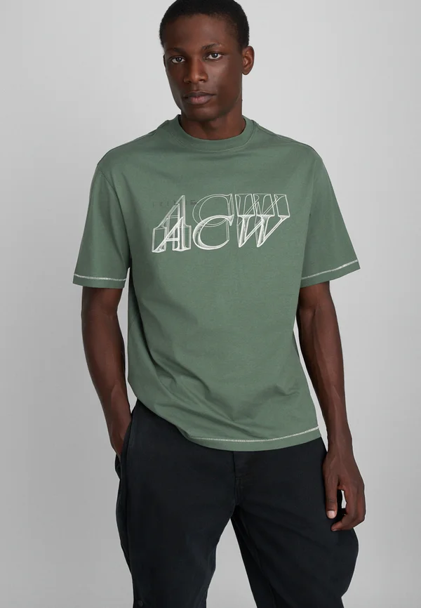 SERIF - Print T-shirt - moss