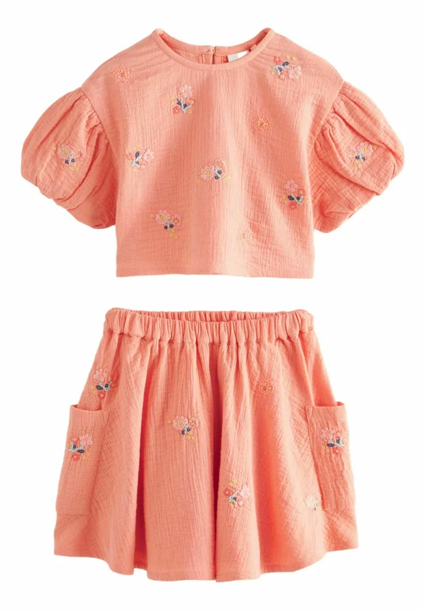 SET  - A-line skirt - peach pink