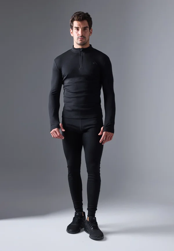 SPORTS SET - LONG SLEEVE TOP & LEGGINGS - Base layer - black