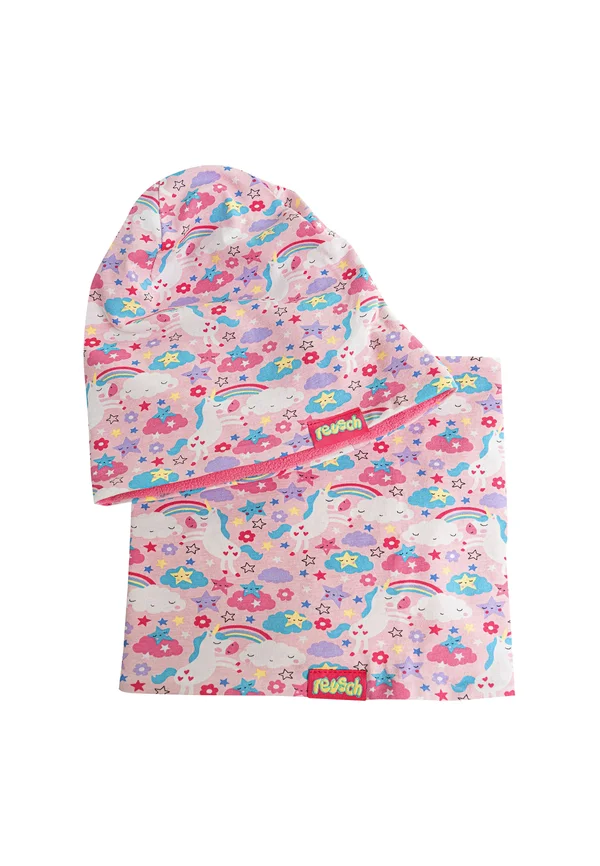 SET - Beanie -  light rose   unicorns