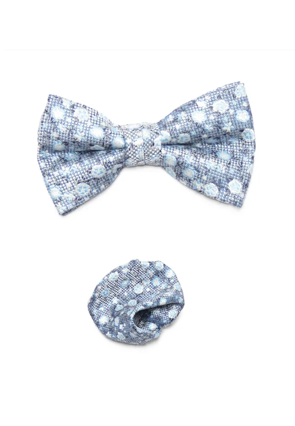 SET MIT DEZENTEM BLUMENMUSTER - Pocket square - blau