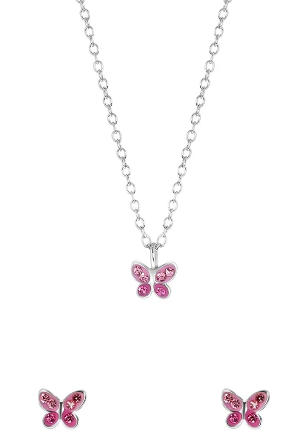 SET  - Necklace - zilverkleurig/lichtroze