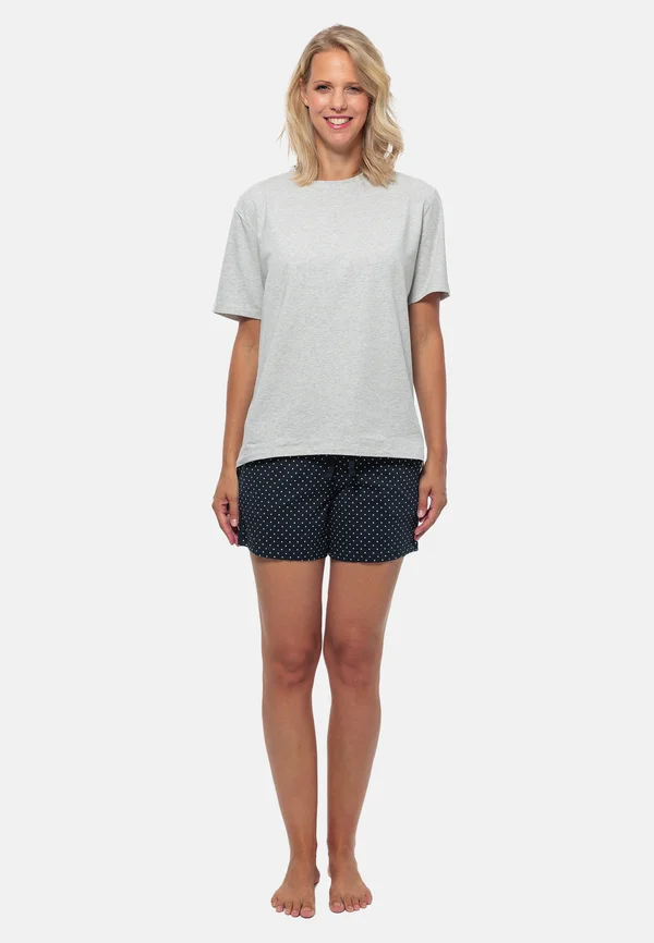 SET - Pyjama set - blau gepunktet   grau