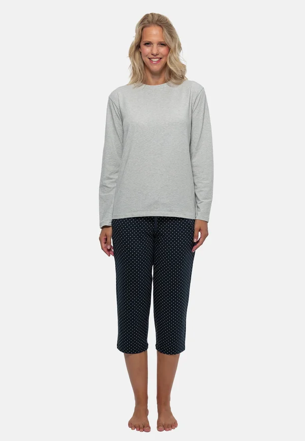 SET - Pyjama set - blau gepunktet   grau