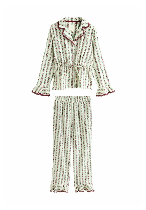 SET REGULAR FIT - CHRISTMAS ROSE BUTTON THROUGH - Pyjama set - red/green