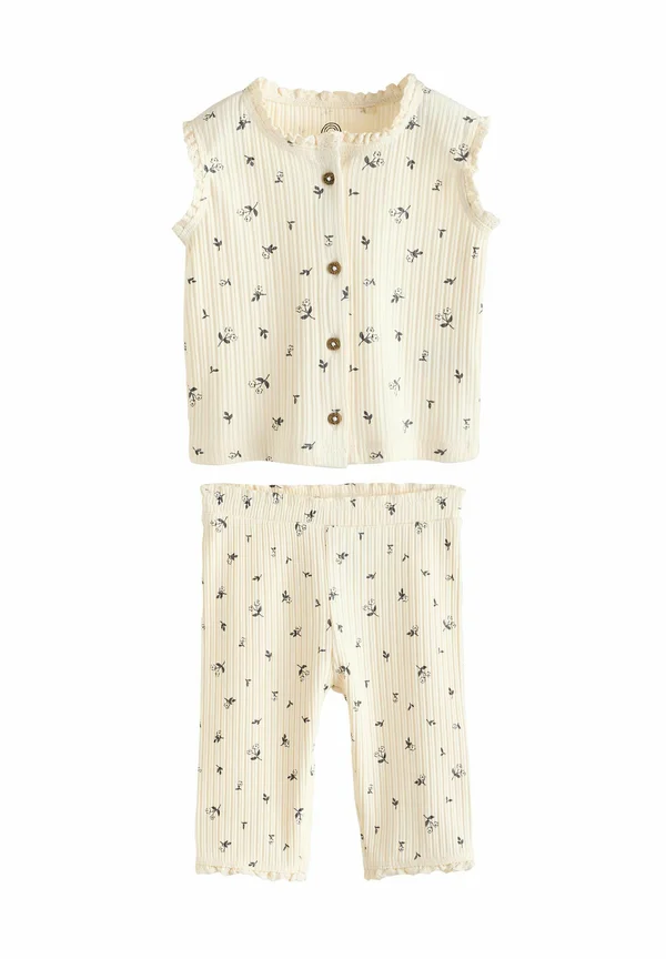 SET REGULAR FIT - SLEEVELESS - Waistcoat - black and white ditsy print