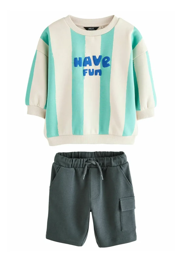 SET  - Sweatshirt - blue ecru stripe