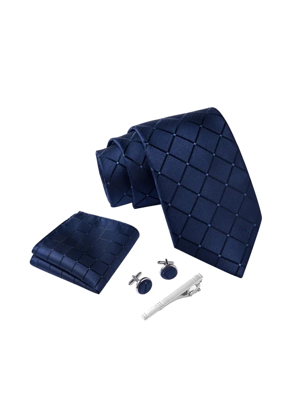 SET - Tie - Dunkelblau Quadrat
