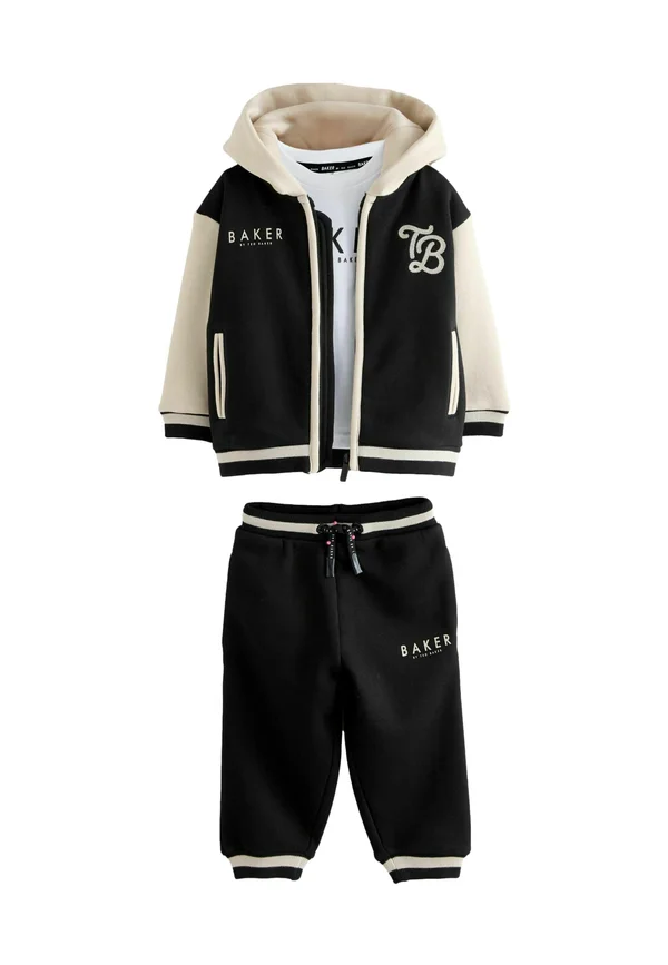 SET - Tracksuit - black ecru