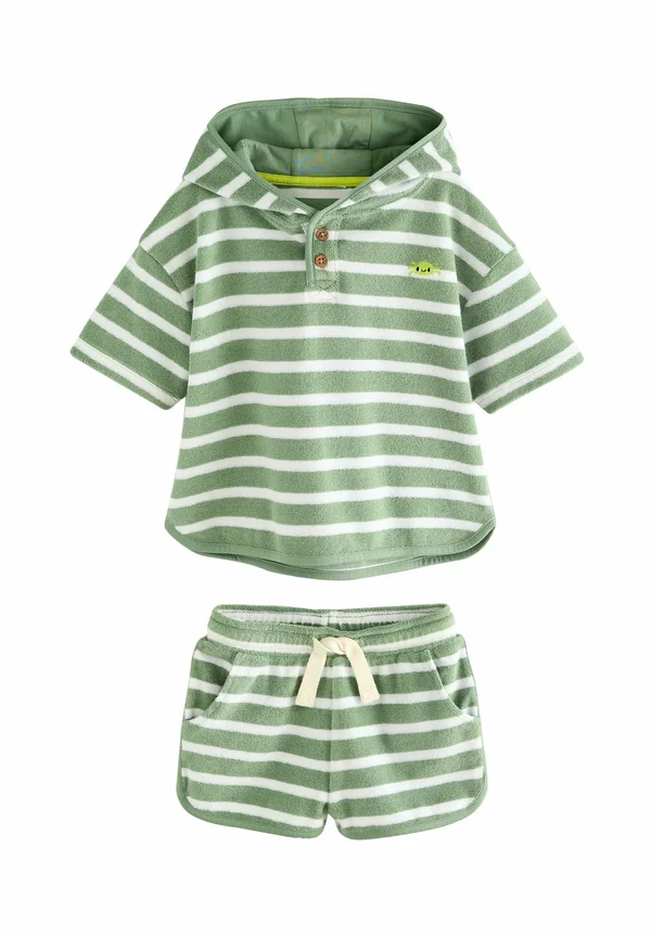 SET - Tracksuit bottoms - sage green stripe