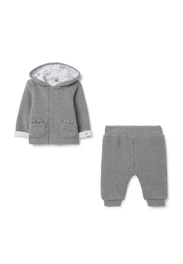 SET WITH HOOD AND POCKETS - Cardigan - grey marl