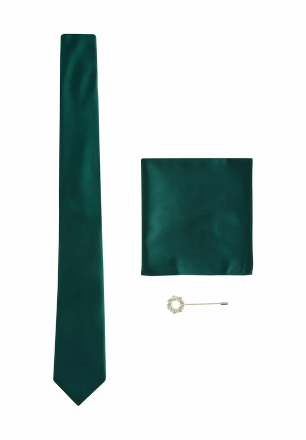 SET WITH PIN - Pocket square - green