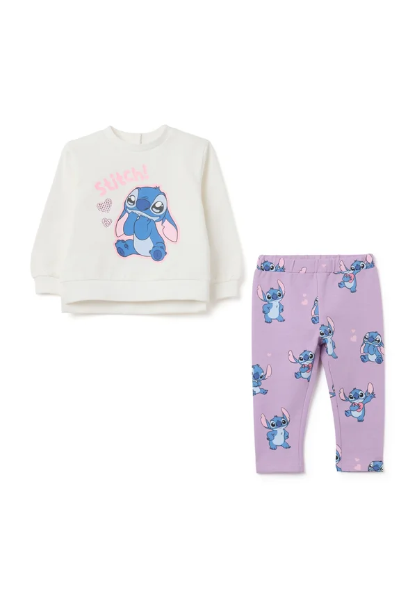 SET WITH STITCH - Leggings - Trousers - ice white