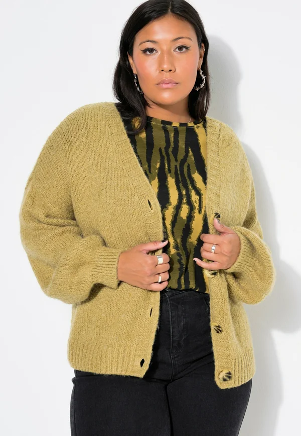 SHAPE BALLON-LANGARM - Cardigan - light olive