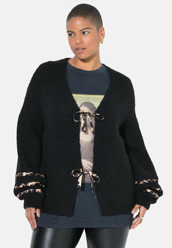 SHAPE LEO SCHLEIFEN - Cardigan - black