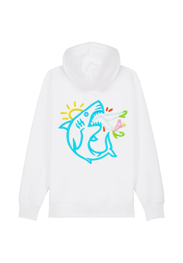 SHARK - Zip-up sweatshirt - white