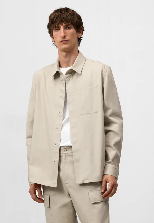 Shirt - camel ecru