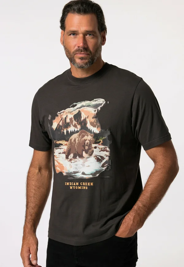 SHORT SLEEVE, CHEST PRINT - Print T-shirt - anthracite