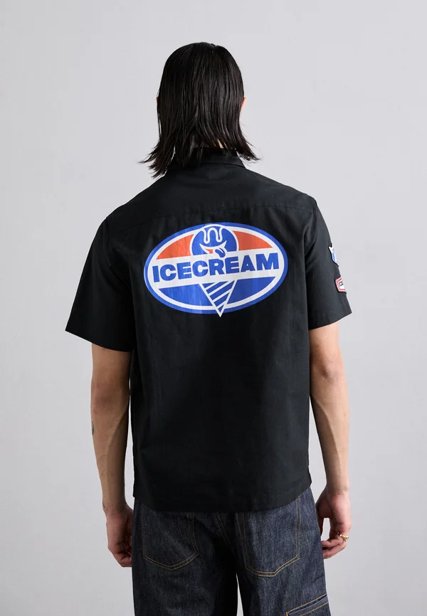 SHORT SLEEVE PATCH WORK - Shirt - black