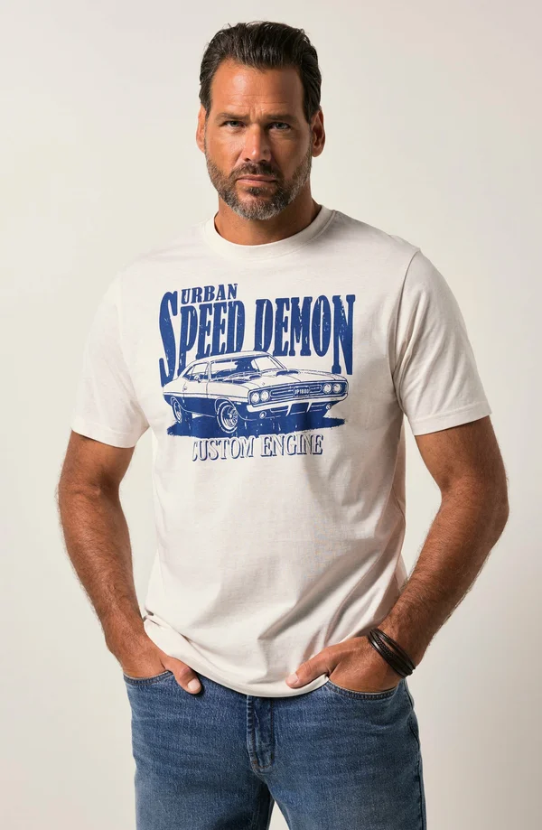 SHORT SLEEVE - Print T-shirt - mottled natural