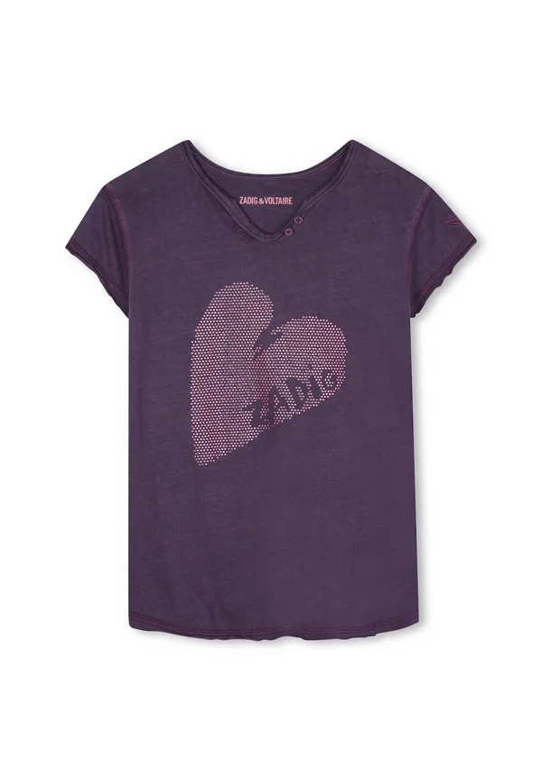 SHORT SLEEVES - Print T-shirt - plum