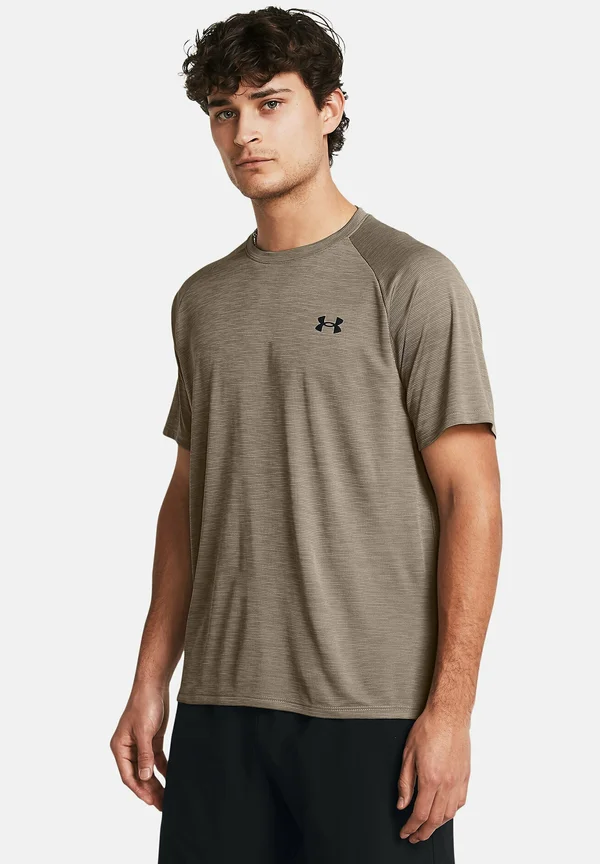 SHORT-SLEEVES UA TECH TEXTURED SS - Basic T-shirt - taupe dusk
