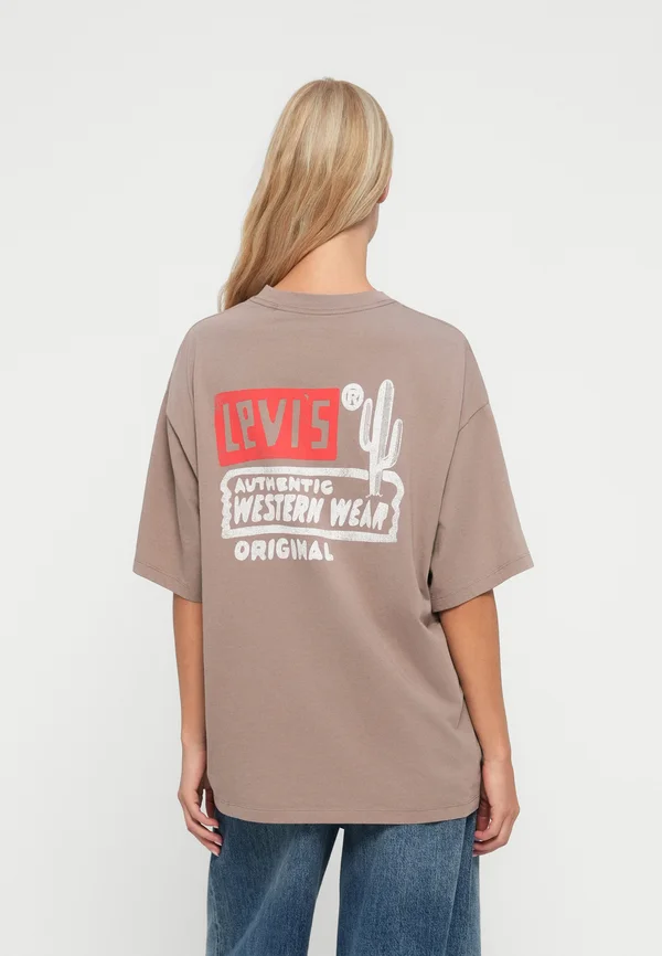 SHORT STACK TEE - Print T-shirt - taupe gray