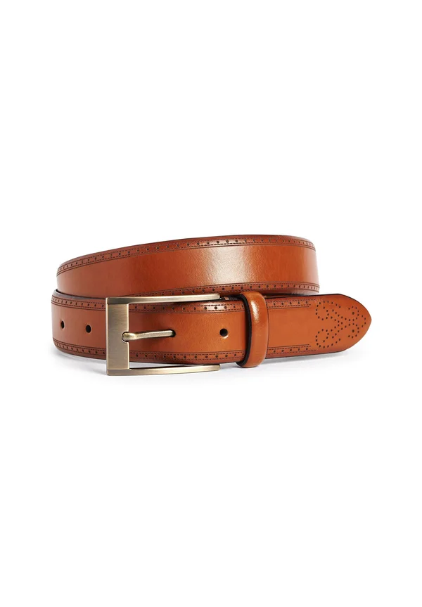 SIGNATURE BROGUE  - Belt - tan brown