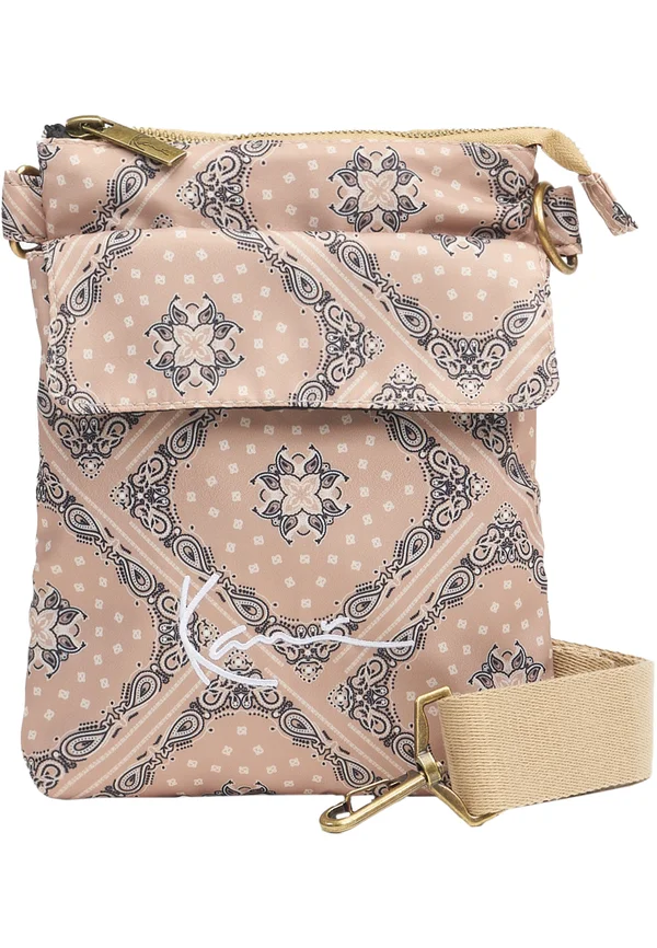 SIGNATURE PAISLEY FLAT MESSENGER - Cross body bag - sand white