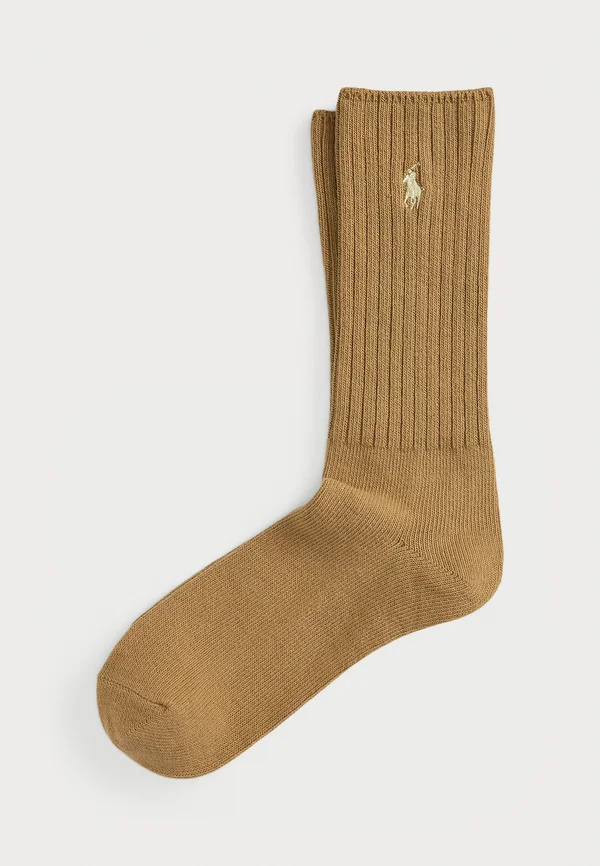 SIGNATURE PONY COTTON-BLEND CREW SOCKS - Socks - camel