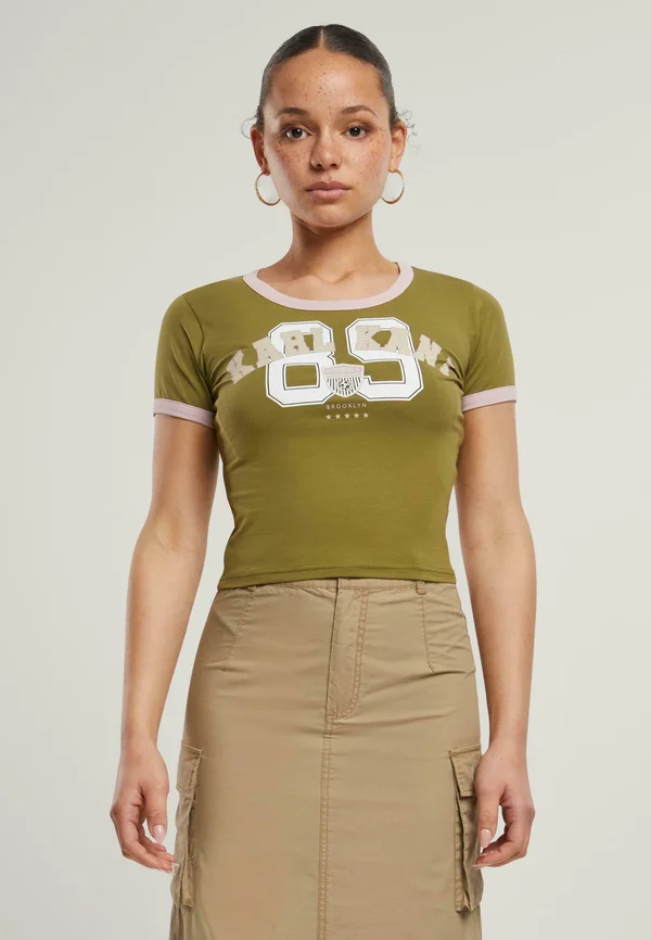 SIGNATURE SHORT - Print T-shirt - olive rose