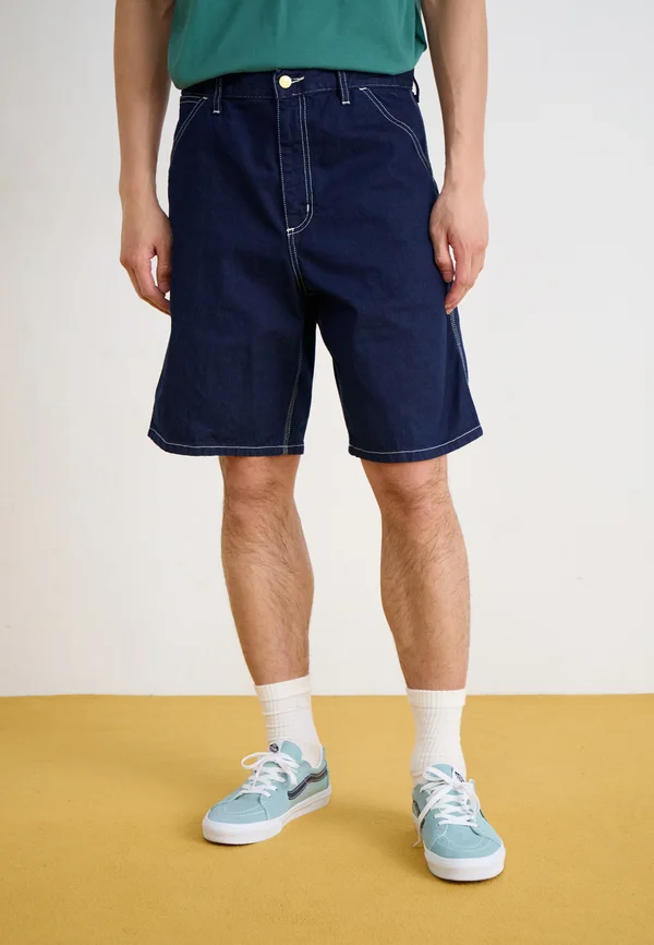 SIMPLE - Denim shorts - blue one wash