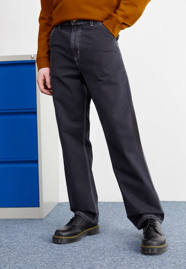 SIMPLE PANT - Relaxed fit jeans - black stone washed