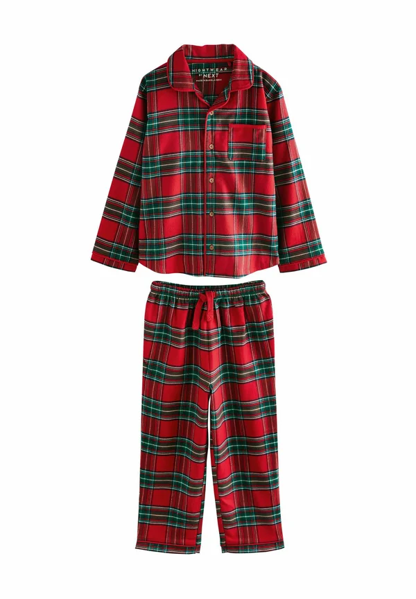 SINGLE BUTTON THROUGH XMAS SET - Pyjama set - red check