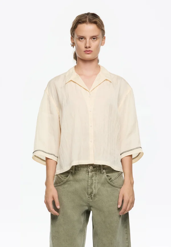 SISAS AJUSTABLES VAINILLA - Button-down blouse - vainilla