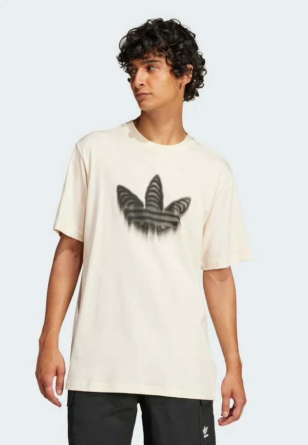 SKELETON TREFOIL - Print T-shirt - white