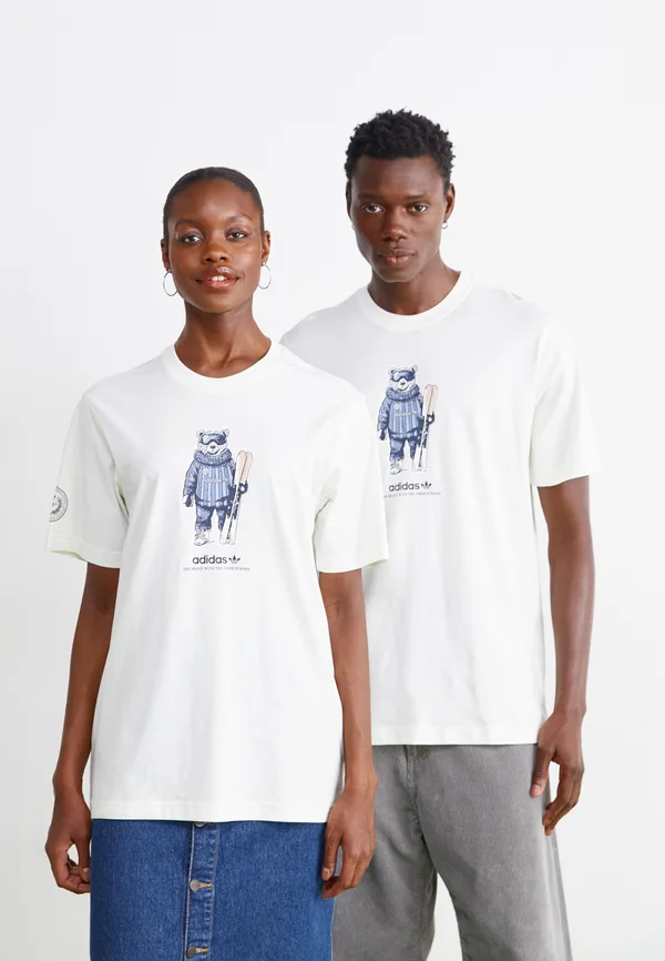 SKI BEAR TEE UNISEX - Print T-shirt - off white