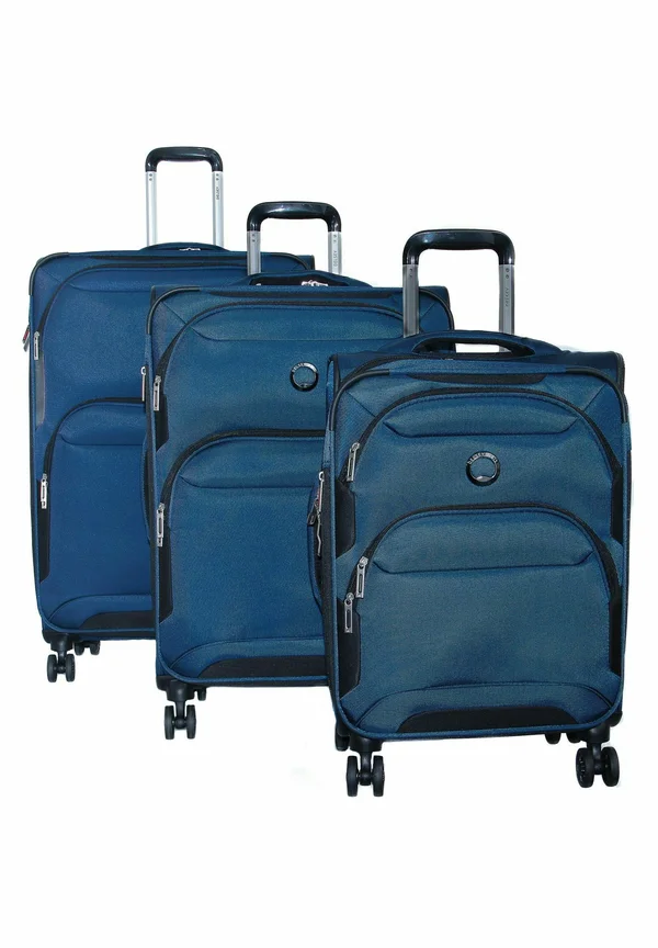 SKY MAX 2 0 EXPANDABLE 4 DOUBLE ROLLS TROLLEY SET  - Luggage set - blue