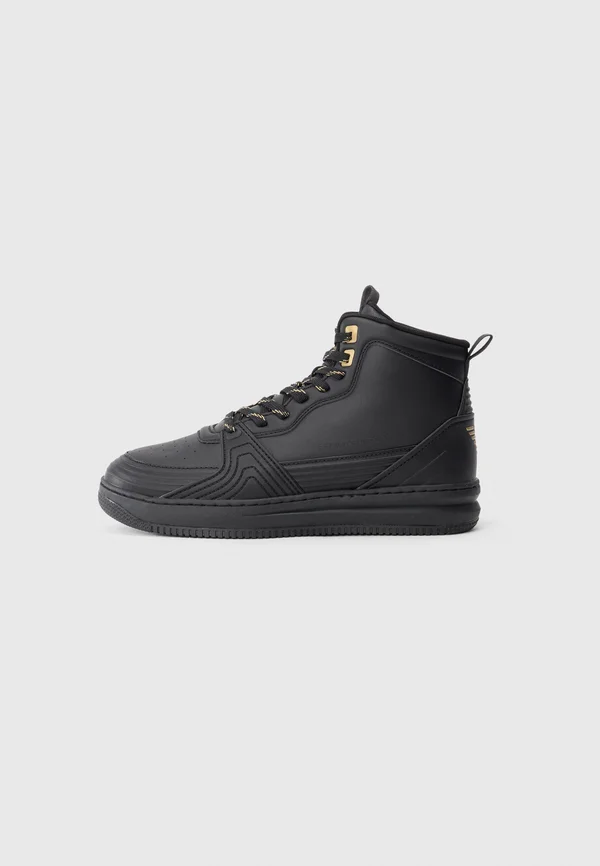 SLASHER - High-top trainers - triple black/gold-coloured