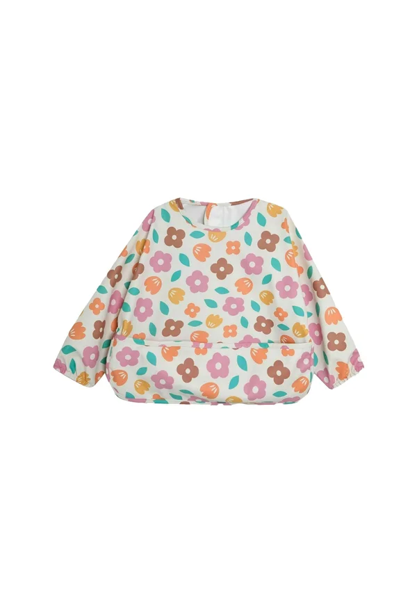SLEEVED - Bib - pink bold floral