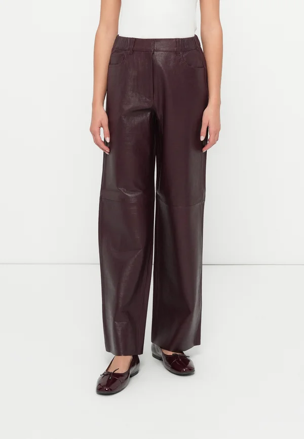 SLFDARLA CROCK PANT - Leather trousers - fig