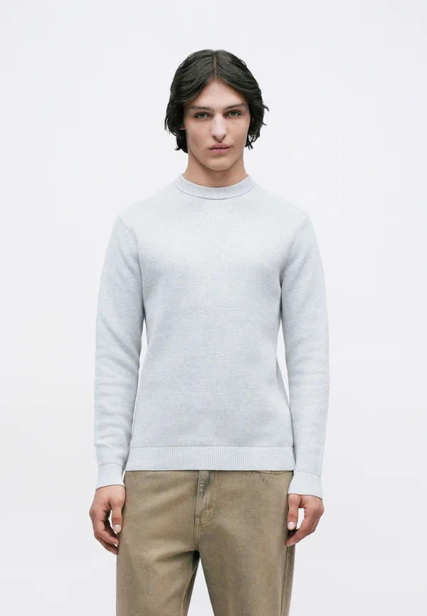 SLHDANE STRUCTURE CREW NECK - Jumper - light grey melange