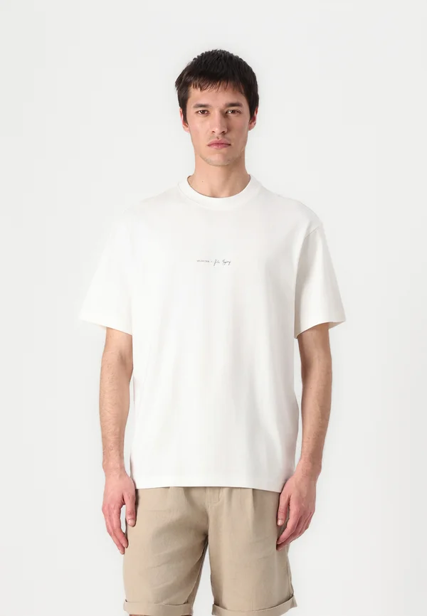 SLHRELAXKAI O NECK - Print T-shirt - egret