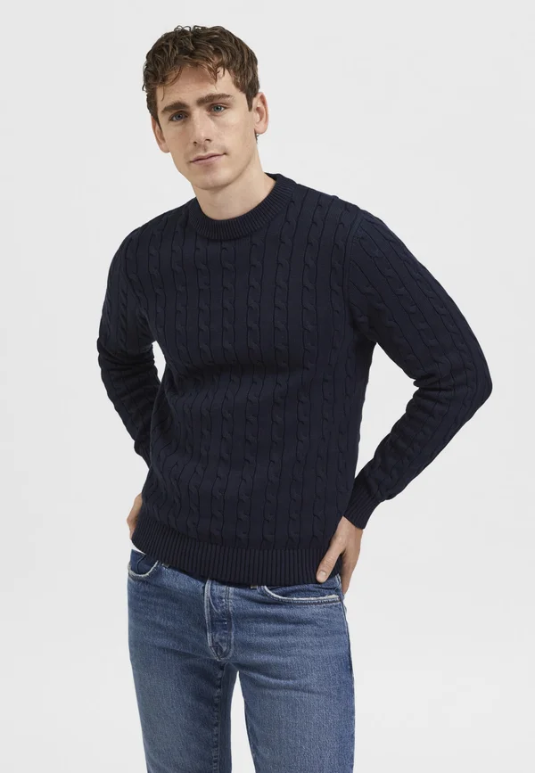SLHRYAN STRUCTURE CREW NECK - Jumper - sky captain