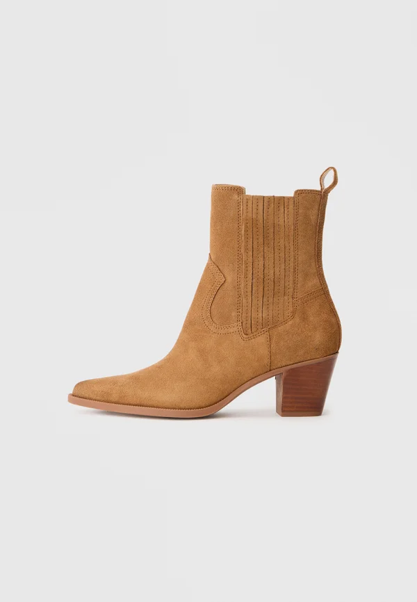 SLIM - Cowboy/biker ankle boot - pecan