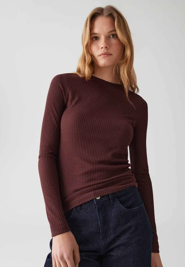 SLIM FIT RIB - Jumper - dark grape