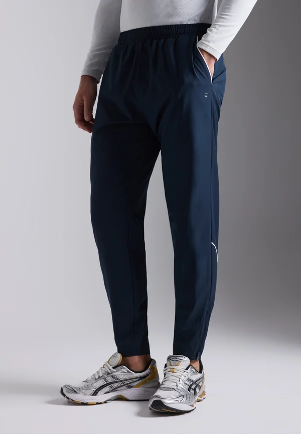 SLIM FIT TRACKSUIT BOTTOMS WITH POCKETS & ANKLE ZIP - Tracksuit bottoms - dark blue