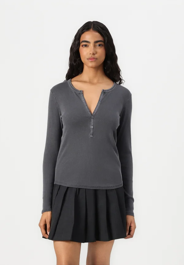SLIM - Long sleeved top - petrol