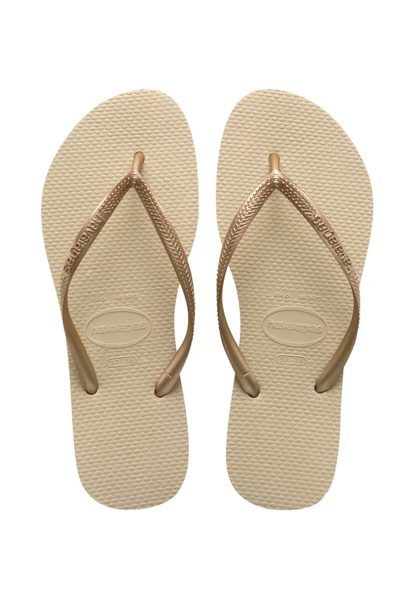 SLIM - T-bar sandals - beige