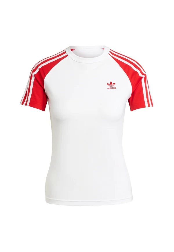 SLIM TEE - Print T-shirt - white better scarlet